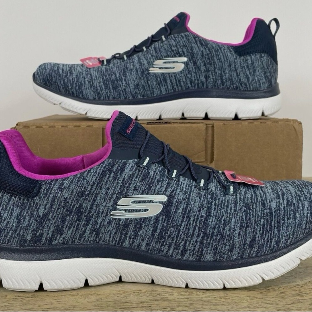 Skechers Blue and Pink Sneakers with Flexible Soles